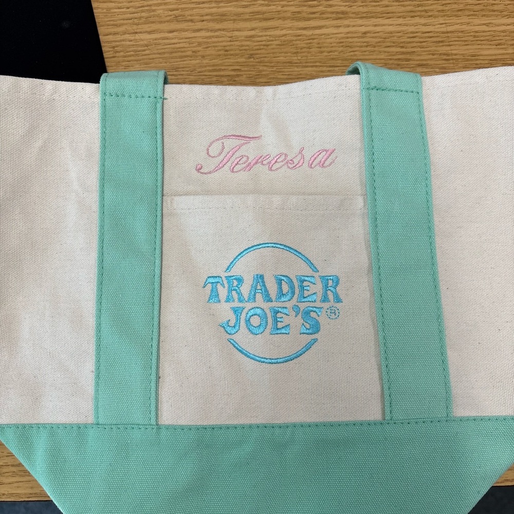 Mint Green and Cream Tote Bag